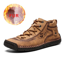 Load image into Gallery viewer, 2019 Men Casual Leather Shoes Winter Fashion Comfortable Flat Boots Men Lace-up Shoes Winter Autumn Male Sneaker Hiking Boots
