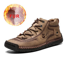 Load image into Gallery viewer, 2019 Men Casual Leather Shoes Winter Fashion Comfortable Flat Boots Men Lace-up Shoes Winter Autumn Male Sneaker Hiking Boots