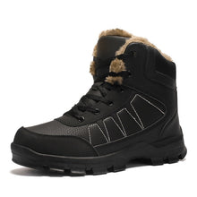 Load image into Gallery viewer, 39-47 winter boots men Warm High Quality Casual ankle high top leather with Fur Plush men winter shoes #XW868