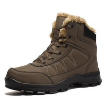 Load image into Gallery viewer, 39-47 winter boots men Warm High Quality Casual ankle high top leather with Fur Plush men winter shoes #XW868